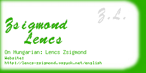 zsigmond lencs business card